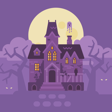 Spukhaus-Halloween-Szene  Illustration