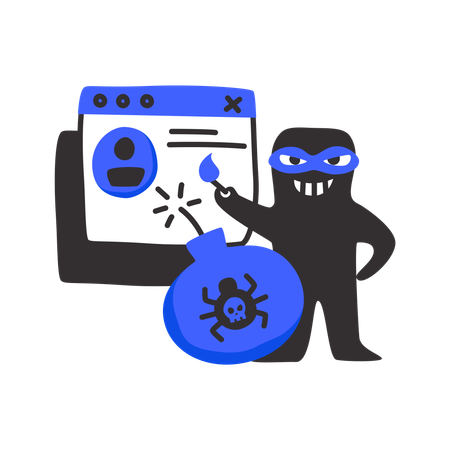 Spy web virus  Illustration