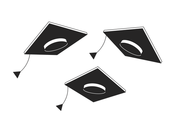 Square academic caps  Illustration