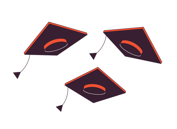 Square academic caps  Illustration