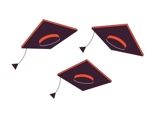 Square academic caps  Illustration