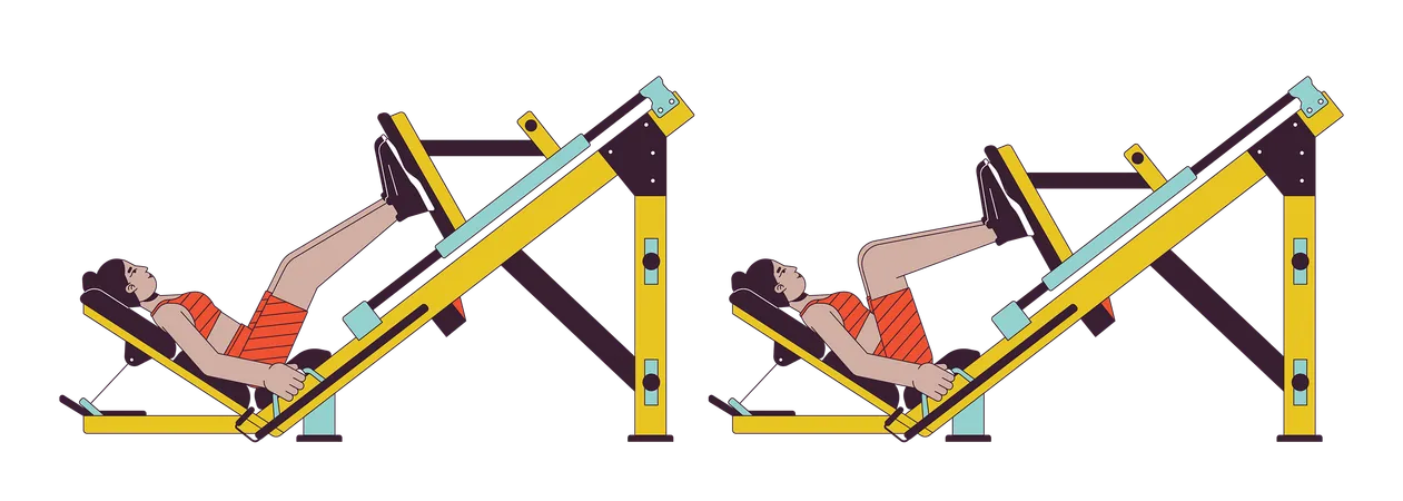 Squat press machine  Illustration