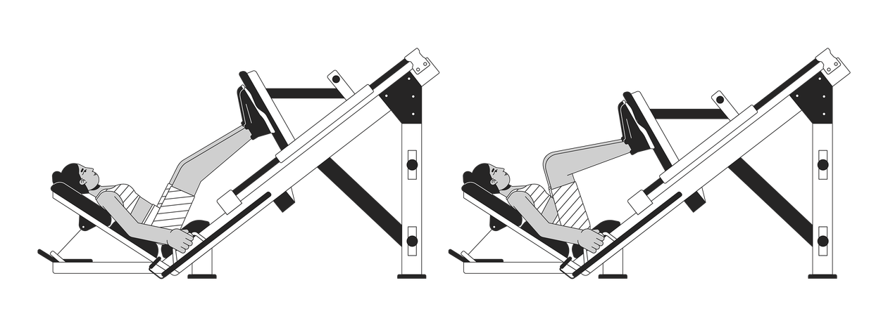 Squat press machine  Illustration