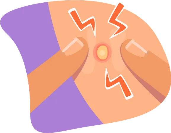 Squeeze painful pimples  Illustration