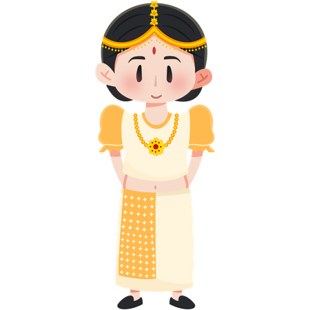 Sri Lanka Kandyan sari girl  Illustration