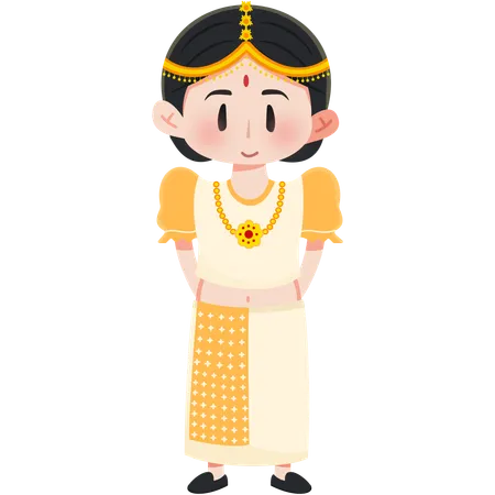 Sri Lanka Kandyan sari girl  Illustration