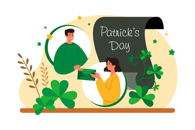St Patrick’s Day invitation card  Illustration