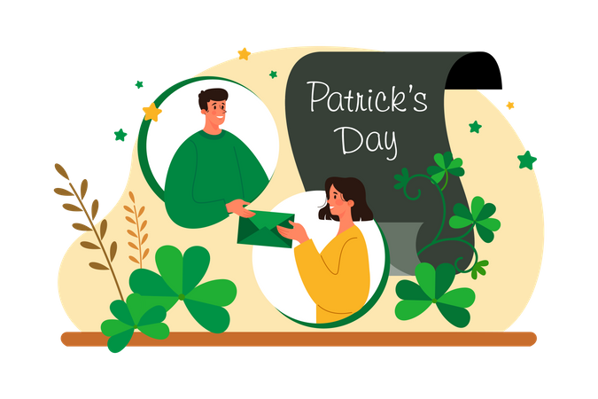 St Patrick’s Day invitation card  Illustration