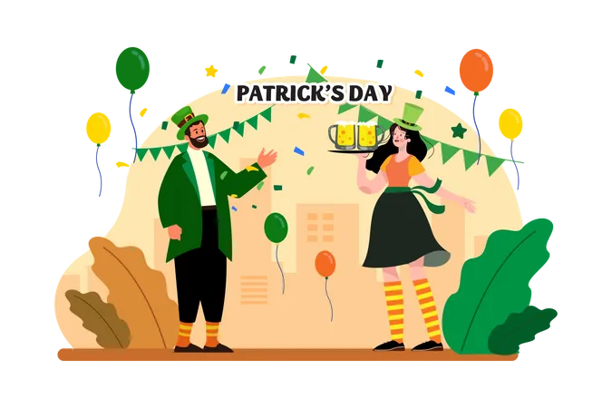 Party zum St. Patrick’s Day  Illustration