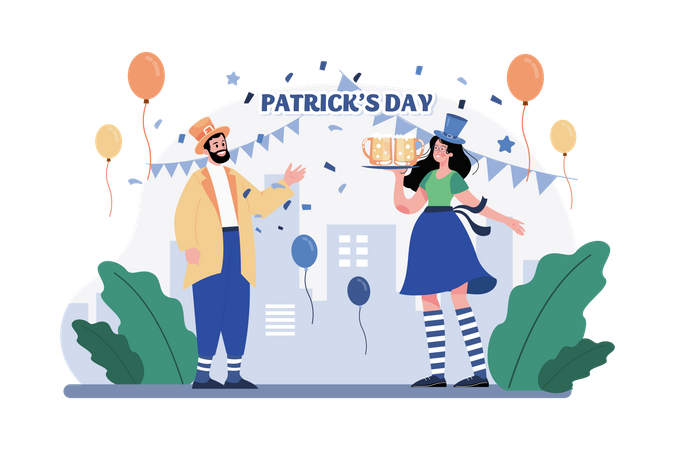 St Patrick’s Day party  Illustration