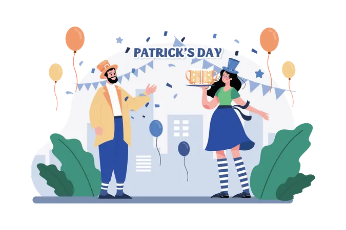 St Patrick’s Day party  Illustration