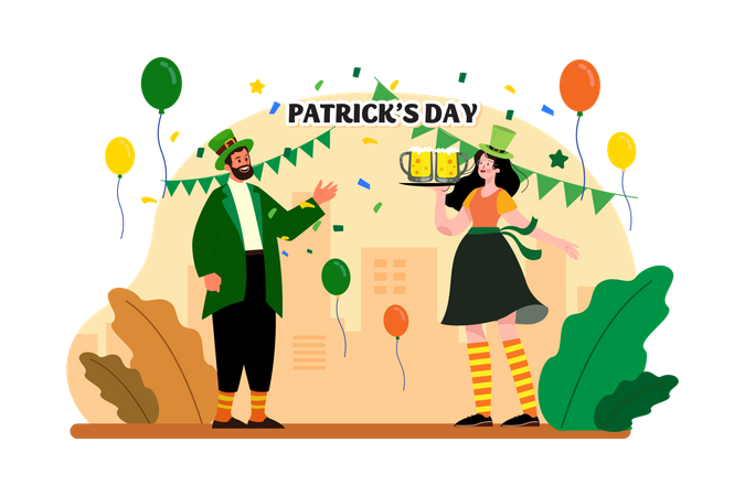 St Patrick’s Day party  Illustration