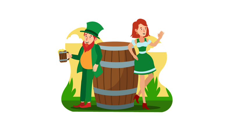 St Patrick’s Day party  Illustration