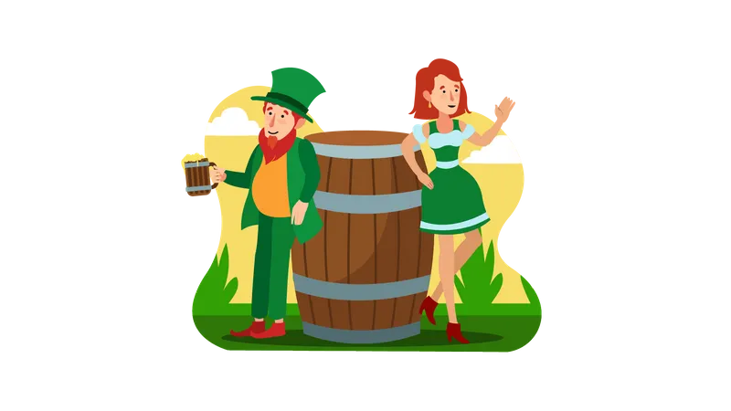 St Patrick’s Day party  Illustration