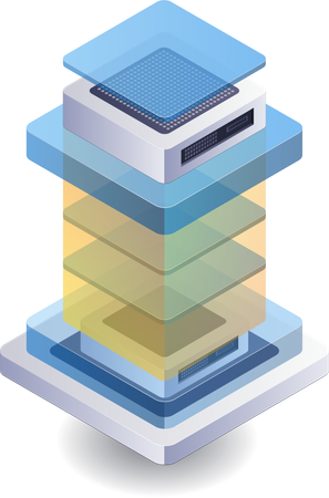 Stack of artificial intelligence chips  Illustration