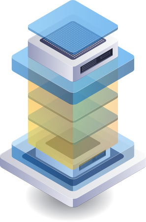 Stack of artificial intelligence chips  Illustration