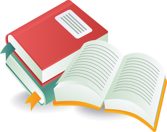 Stack of educational reading books  Illustration