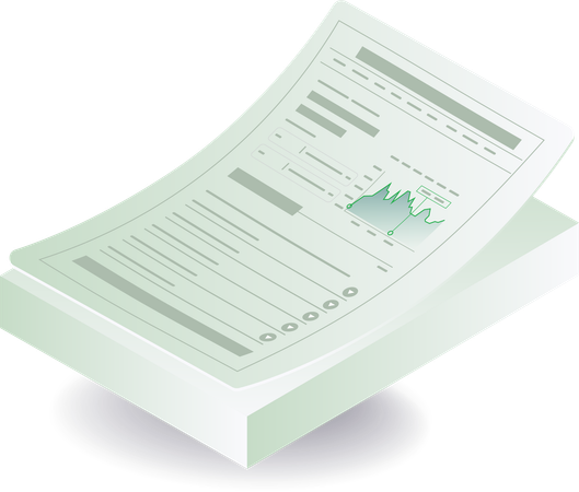 Stacks of business management data papers  Illustration