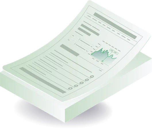 Stacks of business management data papers  Illustration