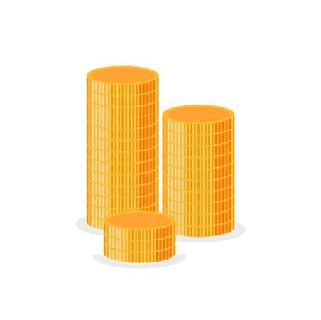 Stacks of Gold coin  イラスト