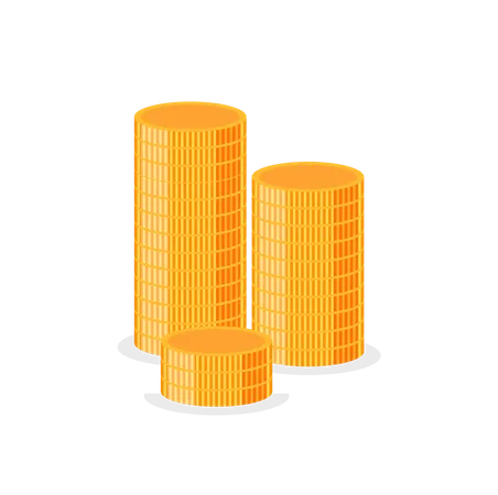 Stacks of Gold coin  Illustration