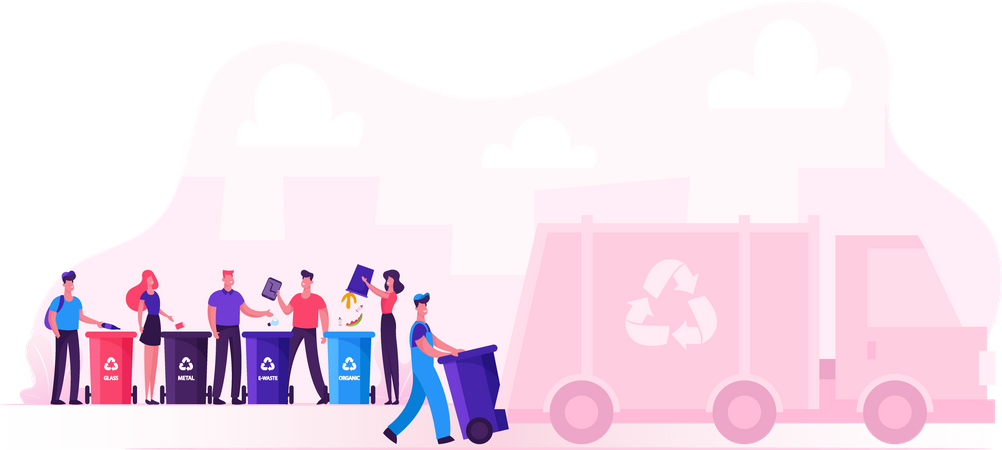 Recycling-Service der Stadt  Illustration