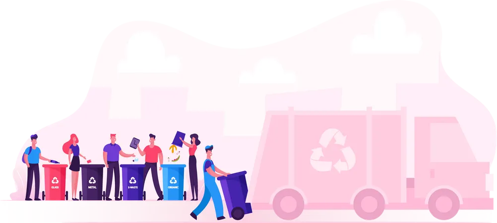 Recycling-Service der Stadt  Illustration