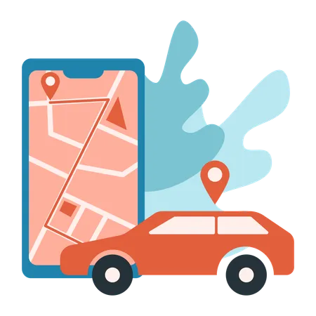 Stadtauto-App  Illustration