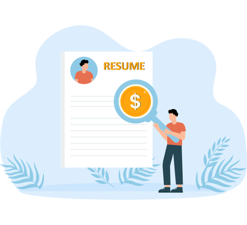 Staff selection from resume and hiring for expert candidates  Illustration