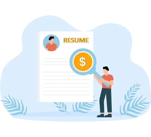 Staff selection from resume and hiring for expert candidates  Illustration