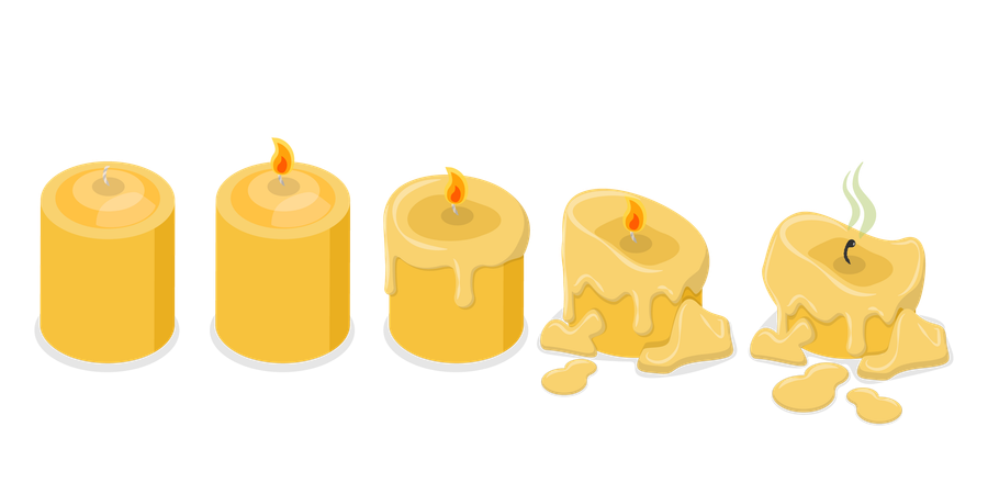 Stages Of Burning candles  일러스트레이션