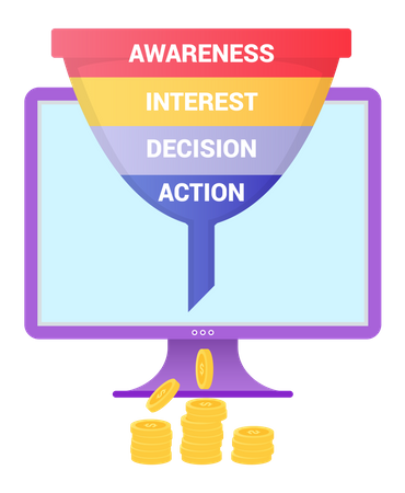 Stages of marketing process Illustration