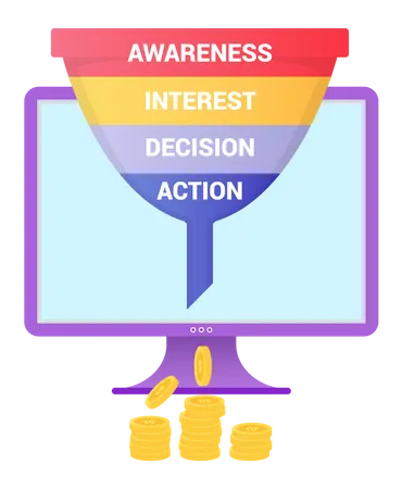 Stages of marketing process Illustration