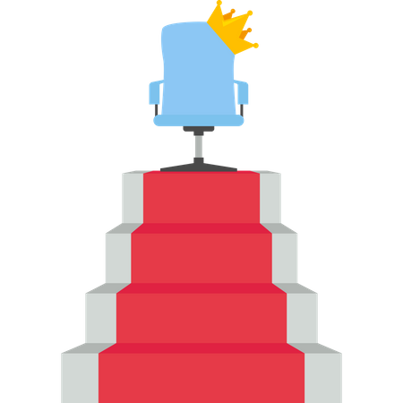 Stair step to chair with crown  Illustration