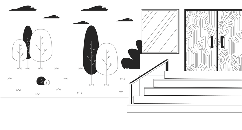 Stairs building exterior  Illustration