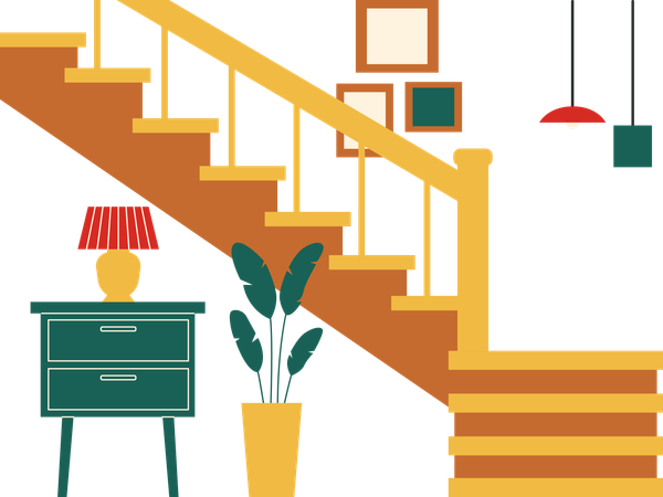 Stairs of house  Illustration