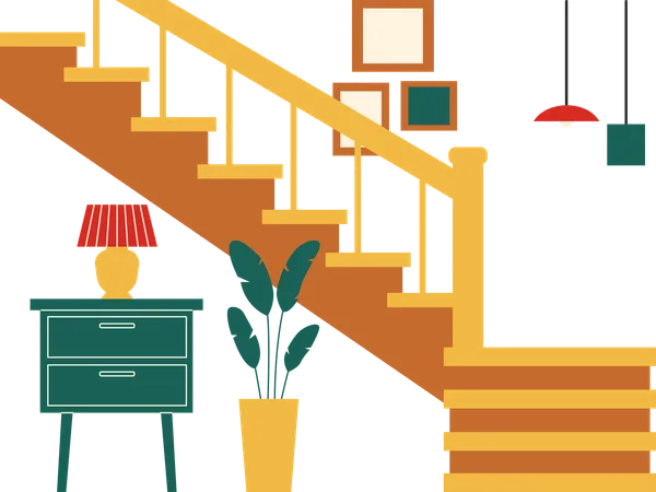 Stairs of house  Illustration