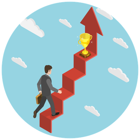 Stairs to Business Success  Illustration