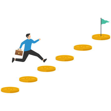 Stairway to money success  Illustration