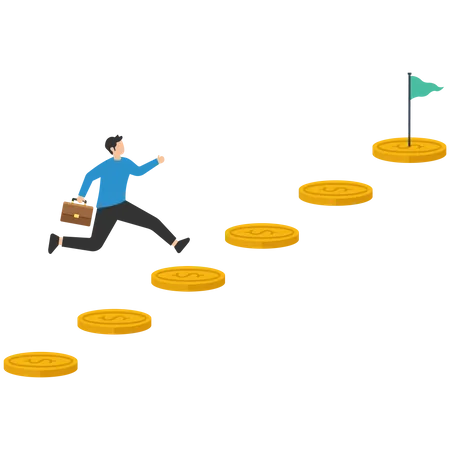 Stairway to money success  Illustration