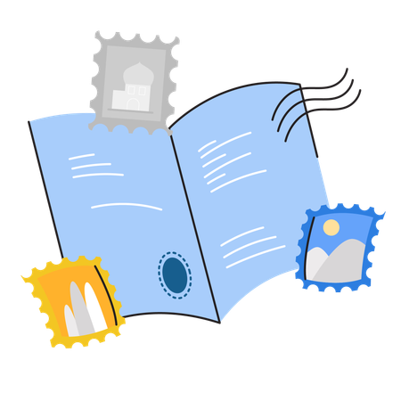 Stamp collection  Illustration