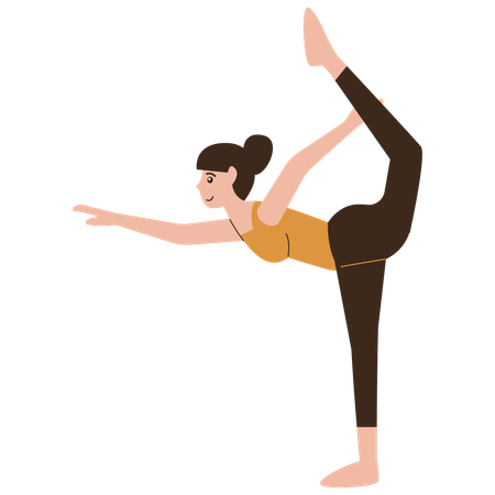 Stand bow yoga pose character  Illustration