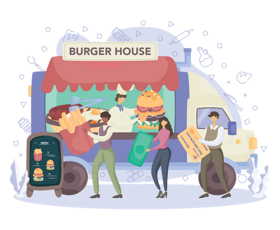 Stand de hamburgers  Illustration