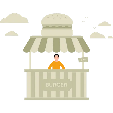 Stand de hamburgers  Illustration