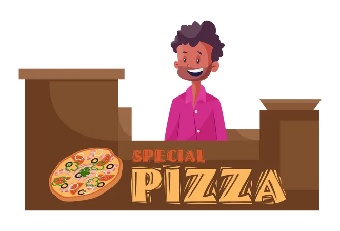 Stand de pizza  Illustration