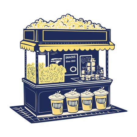 Stand de pop-corn  Illustration