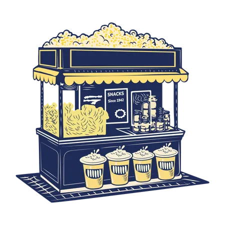 Stand de pop-corn  Illustration