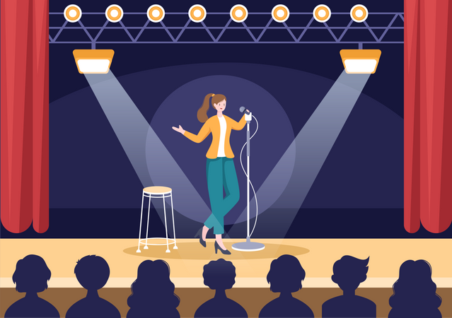 Stand Up Comedian  Illustration