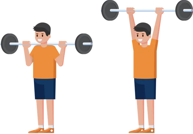 Standing Barbell Shoulder Press  Illustration