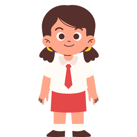 Standing Elementary Student  Illustration